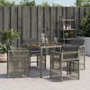 vidaXL Gartenstühle mit Kissen 4 Stk. Grau Poly Rattan 365036 Bild 3