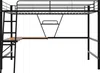 Hochbett mit Rausfallschutz, Regal, Leiter, Schreibtisch und Lattenrost, 90x200 cm, Metallbett, Kinderbett Bild 5