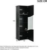 Merax 165cm Vitrinenschrank, Hochglänzender Vitrinenschrank (Schranktüren), hoher Schrank mit großem Stauraum und LED-Beleuchtung. Schwarz Bild 4