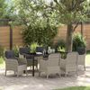 vidaXL Garten Essgruppe mit Kissen 7 pcs Hellgrau Poly-Rattan 3380187 Bild 1