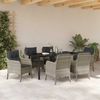 vidaXL Garten Essgruppe mit Kissen 7 pcs Hellgrau Poly-Rattan 3380187 Bild 4