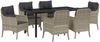 vidaXL Garten Essgruppe mit Kissen 7 pcs Hellgrau Poly-Rattan 3380187 Bild 2