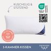 Excellent 3-Kammer-Kopfkissen Venedig, 3-Kammer-Kopfkissen Größenauswahl 40x40-80x80 cm, Füllung: weiße neue Gänsedaunen, Klasse I, 100% Daunen (Außen), weiße neue Gänsefedern, Klasse I, 100% Federn (Innen), Bezug: feiner Daunen-Batist, 100% Baumwolle,... Bild 2