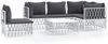 vidaXL 6-tlg. Garten-Lounge-Set mit Kissen Weiß Stahl 3186886 Bild 2