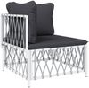 vidaXL 6-tlg. Garten-Lounge-Set mit Kissen Weiß Stahl 3186886 Bild 4