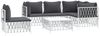 vidaXL 6-tlg. Garten-Lounge-Set mit Kissen Weiß Stahl 3186886 Bild 3