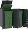 Mülltonnenbox GORILO für 2 Tonnen Anthrazit 138x79x117 cm Stahl | Mülltonnenverkleidung 2er Mülltonnenhaus Bild 3