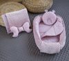 Loolay Bettnestchen Punkte ROSA/ MINKY Altrosa 5 TLG SET Babynest Babyausstattung, (Nestchen SET PREMIUM Geschenk SETS für Mädchen, 5-tlg, Neugeborene Nestchen, Babynestchen, Reisebett Unterlage), NESTCHEN + DECKE + MATRATZE + Bärchen + Schmetterling K... Bild 4