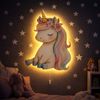 COZYCOLLECTIONS LED Wandleuchte Kawaii Einhorn LED-Nachtlicht Kinderzimmer, LED, Warmweiß, Montessori: sanftes Licht für ruhige Abendrituale Bild 3