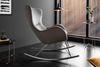 Bequemer Schaukelstuhl HYGGE grau Samt Chrom Sessel Bild 3
