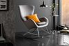 Bequemer Schaukelstuhl HYGGE grau Samt Chrom Sessel Bild 2