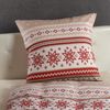 Traumschlaf Basic Biber Bettwäsche Schneeflocken rot|160x210 cm + 65x100 cm Bild 2