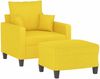 vidaXL Sessel mit Hocker Hellgelb 60 cm Stoff 3201086 Bild 3