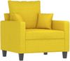 vidaXL Sessel mit Hocker Hellgelb 60 cm Stoff 3201086 Bild 4