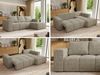 Ecksofa mit Schlaffunktion und Bettkasten, L-form Couch, lose Kissen, Polstersofa - MONIVA - Beige Struktur - rechte Seite Bild 2
