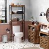 Vasagle Toilettenregal, 3 Ebenen, Badezimmerregal, platzsparend, einfach zu montieren, für Waschküche, industrieller Stil, rustikales Braun und Schwarz Bild 2