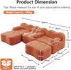 3-Sitzer modulares Sofa H 70 x T 288 x B 167 cm aus Samt, rahmenlos, mit 2 Hockern in Orange Bild 5