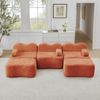 3-Sitzer modulares Sofa H 70 x T 288 x B 167 cm aus Samt, rahmenlos, mit 2 Hockern in Orange Bild 2