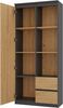 Raumhirsch Furniture Bücherregal Regal, Standregal, Bücherregal, Maße 80 x 35 x 180 cm, 7 Fächern, 2 Schubladen, Funktionales Desig, Viel Stauraum Bild 3