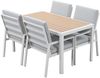 MeXo Gartenlounge-Set Lounge Gartenmöbelset Aluminium Wetterfest, (Garten Essgruppe für 4 Personen, 5-tlg, 4 Sessel, Esstisch 140x80x70 cm), 85 cm Rückenlehne, hoher Sitzkomfort Bild 2