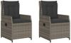 vidaXL Gartensessel 2 Stk. Verstellbar Grau Poly Rattan 368654 Bild 2