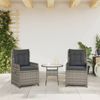 vidaXL Gartensessel 2 Stk. Verstellbar Grau Poly Rattan 368654 Bild 3
