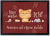 speecheese Fußmatte Katze Fußmatte in 35x50 cm mit Spruch Hier wache ich Eigene Gefahr Bild 4
