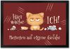 speecheese Fußmatte Katze Fußmatte in 35x50 cm mit Spruch Hier wache ich Eigene Gefahr Bild 5