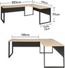 Eckschreibtisch >Memphis< in Artisan Eiche Dekor / schwarz - 223x77x170 (BxHxT) Bild 4