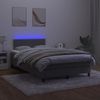 vidaXL Boxspringbett mit Matratze und LED-Beleuchtung, Samt dunkelgrau, 120x190 cm Bild 3