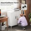 Aktenschrank aus Stahl mit 2 Türen & verstellbaren Regalböden, 80x40x100 cm, Weiß Bild 3