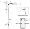 LMaxhome Schreibtischlampe Dimmbar LED Büro-Tischlampe 24W Doppelkopf klemmbar 1000lm Augenschutz, 80CM 5 Farbtemperatur 5 Helligkeitsstufen mit Fernbedienung Tageslicht Bild 3