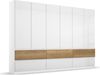 rauch Kleiderschrank; Drehtürenschrank WINNIPEG, 6-türig, 6 Schubkästen, Hochglanz alpinweiß/Eiche Halifax, 271x210x56xcm Bild 3