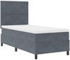 vidaXL Boxspringbett mit Matratze Dunkelgrau 90 x 200 cm Samt 3339873 Bild 5