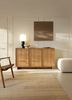 MOEBLO Kommode LILIE K147 (Eiche Caramel – moderne 3-türige Kommode, Sideboard & Stauraummöbel im minimalistischen Design Japandi Style Wohnzimmer Schlafzimmer Komodenschrank Highboard), (BxHxT): 147 x 82 x 39 cm Bild 2