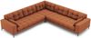 Micadoni Symmetrisches Ecksofa Mamaia 6-Sitzer Strukturierter Stoff Neve Ziegel schwarze Beine Bild 2