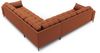 Micadoni Symmetrisches Ecksofa Mamaia 6-Sitzer Strukturierter Stoff Neve Ziegel schwarze Beine Bild 3