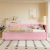 Daybett 90x200 cm mit ausziehbarem Rollbett, Bett mit USB & Typ-C Ladeanschluss und Nachttischlampe,Weiß Bild 2