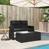 vidaXL Gartenbank Verstellbar mit Kissen Schwarz Poly Rattan 365817 Bild 3