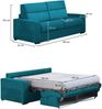 Dmora 2-Sitzer Schlafsofa None, Schlafsofa fürs Wohnzimmer, gepolstert, abnehmbar, 100 % Made in Italy-Qualität, 180x95 h100 cm, Hellblau Bild 3