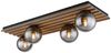 LED Deckenleuchte, Holzoptik, schwarz, Rauchglas, L 90 cm Bild 2