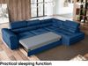 MEBLINI Schlafcouch mit Bettkasten - MALIBA - 277x203x63cm Rechts - Blau Samt - Ecksofa mit Schlaffunktion - Sofa mit Relaxfunktion und Kopfstützen - Couch L-Form - Eckcouch - Wohnlandschaft Bild 5