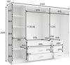 Raumhirsch Furniture Kleiderschrank Garderobenschrank, Drehtürenschrank, Schrank mit Spiegel (Maße: 250 x 58 x 200,5 cm (viel Stauraum, einfache Montage) 5-türig, 6 Schubladen, Kleiderstange Bild 3