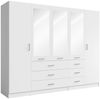 Raumhirsch Furniture Kleiderschrank Garderobenschrank, Drehtürenschrank, Schrank mit Spiegel (Maße: 250 x 58 x 200,5 cm (viel Stauraum, einfache Montage) 5-türig, 6 Schubladen, Kleiderstange Bild 2