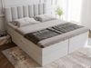 GRAINGOLD Mocca Doppelbett 180x200, Boxspringbett mit gepolstertes Kopfteil, zwei Bettkästen, Velour-Stoff, Grau Bild 3