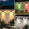 oyajia Außen-Wandleuchte 4 Stück Solarlampe für Außen, LED Solarleuchte Außen Wandlampe Up Down, LED fest integriert, Kaltweiß, Warmweiß, RGB, RGB LED Solarleuchte für Veranda, Garten, Terrasse, Zaun, Wand, Balkon Bild 4