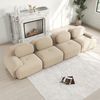 4-Sitzer-Sofa aus weichem Cordstoff,32D hochelastische Polsterung haustierfreundlich und ergonomisch vakuumverpackt frei kombinierbar ohne Montage für Schlafzimmer und Büro,Cordstoff,Beige, Bild 2
