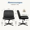 DUMOS Bürostuhl Ohne Armlehne Schneidersitz Stuhl, mit Verbreitertem Criss Cross Chair, drehbar Bild 2
