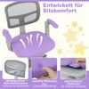 Kinder Schreibtischstuhl mit 41-52 cm Höhenverstellbarer Sitzhöhe Kinderdrehstuhl mit Rollen Violett Bild 3