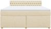 vidaXL Boxspringbett mit Matratze Creme 180x200 cm Stoff 3286771 Bild 3